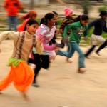 They also get a chance to get out and let off some steam over on the grounds of the Ashram, playing games and running races.